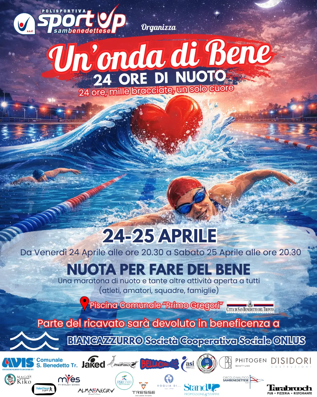 Un'onda di bene, 24 ore di nuoto